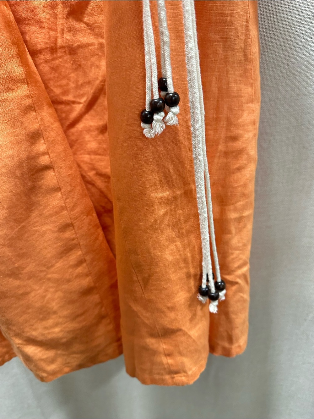 Tommy Bahama Orange Linen Blend Mini Dress Rope Belt Size Large - Picture 5 of 10